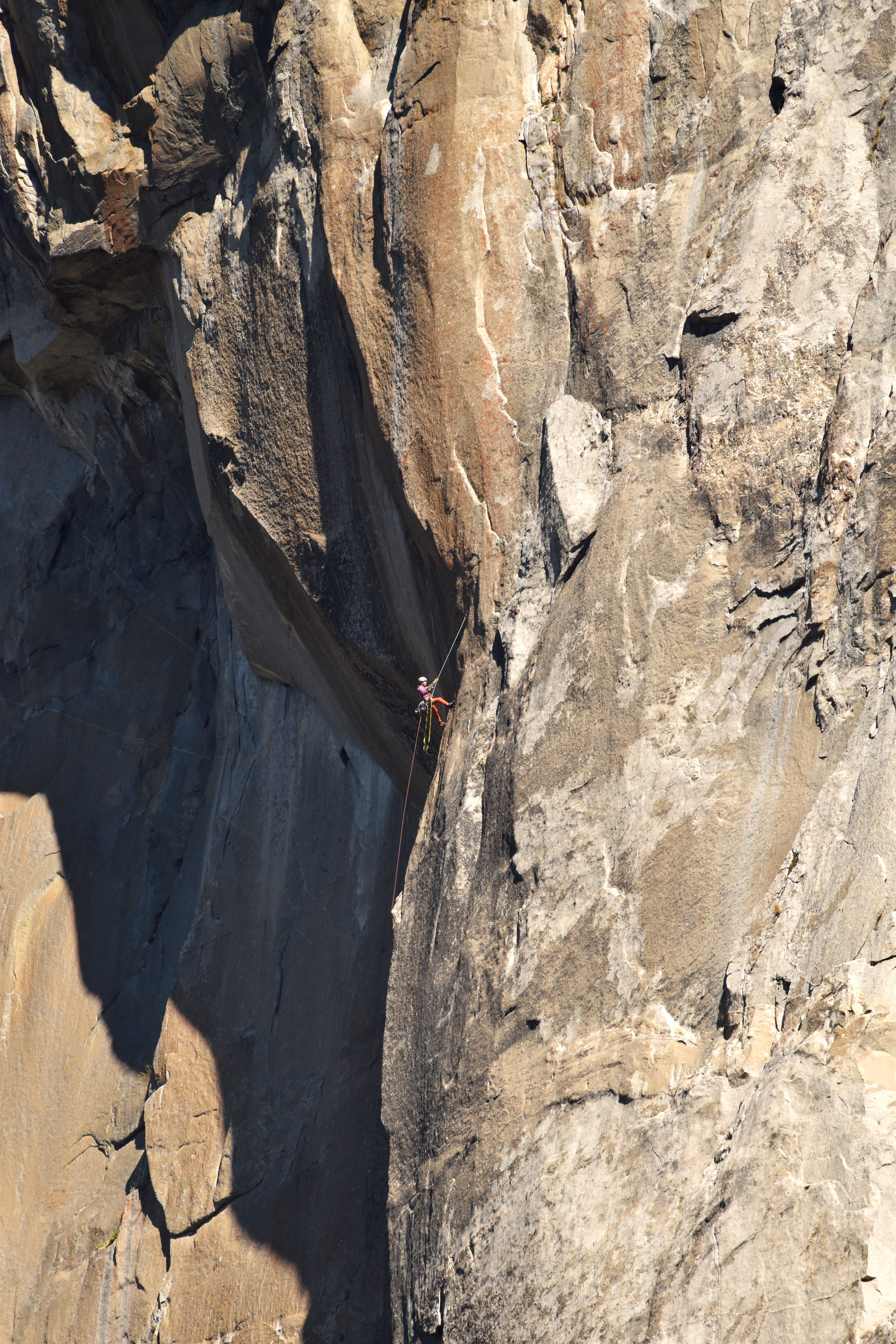 Climber on Yosemite granite
